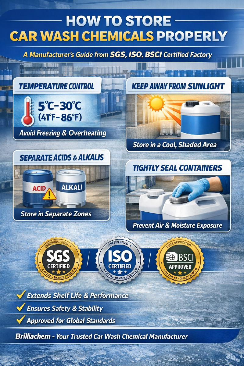 كيفية تخزين المواد الكيميائية لغسيل السيارات بشكل صحيح