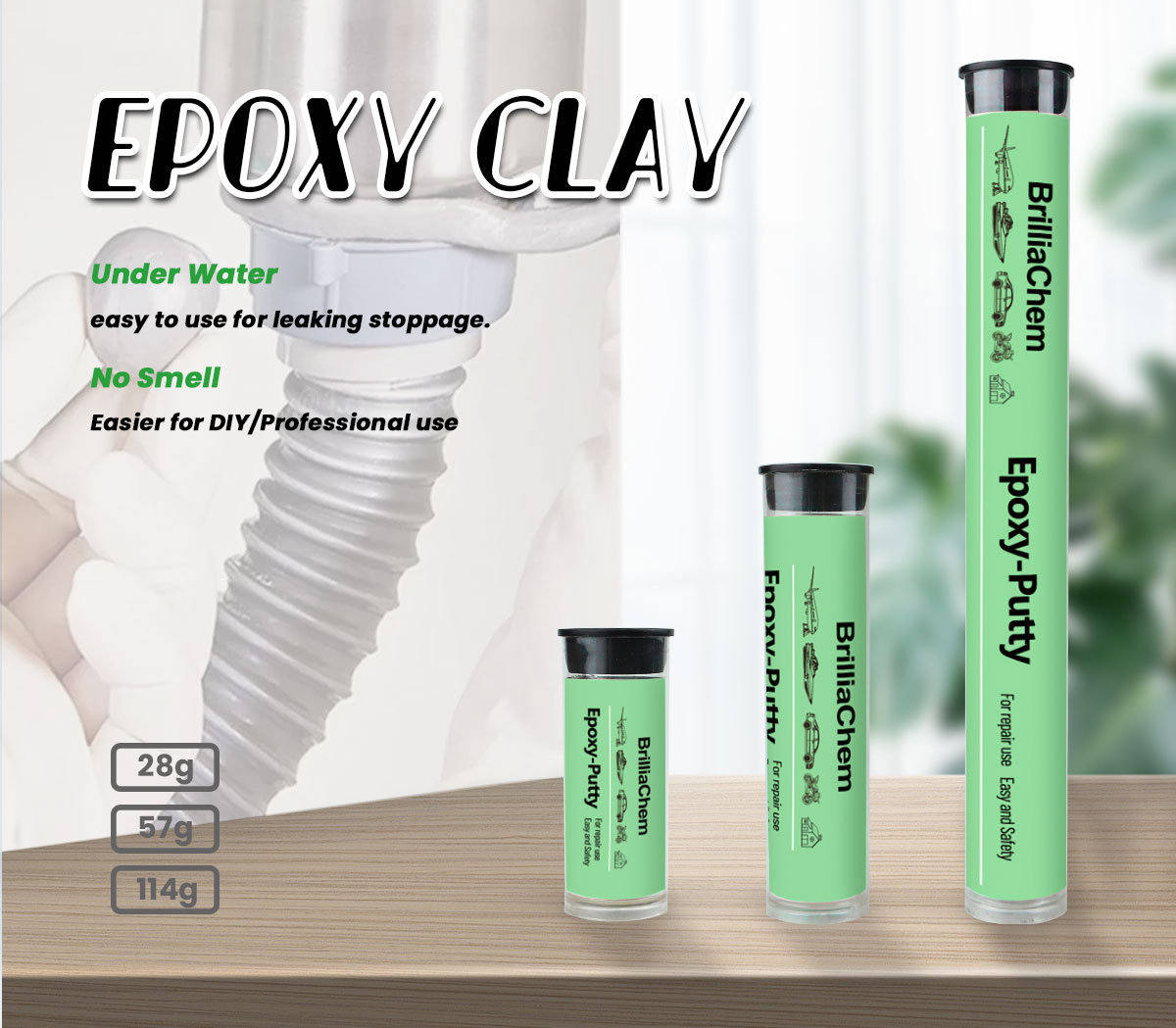 Набор клея для эпоксидной шпатлевки и глины для ремонта